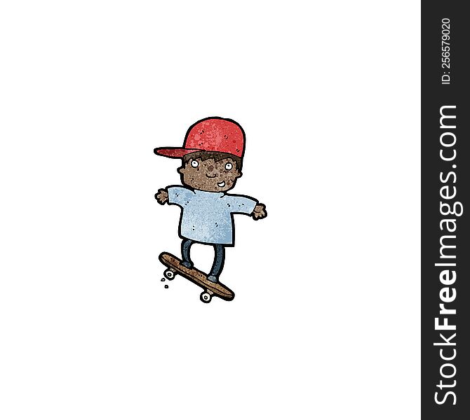 cartoon boy on skateboard