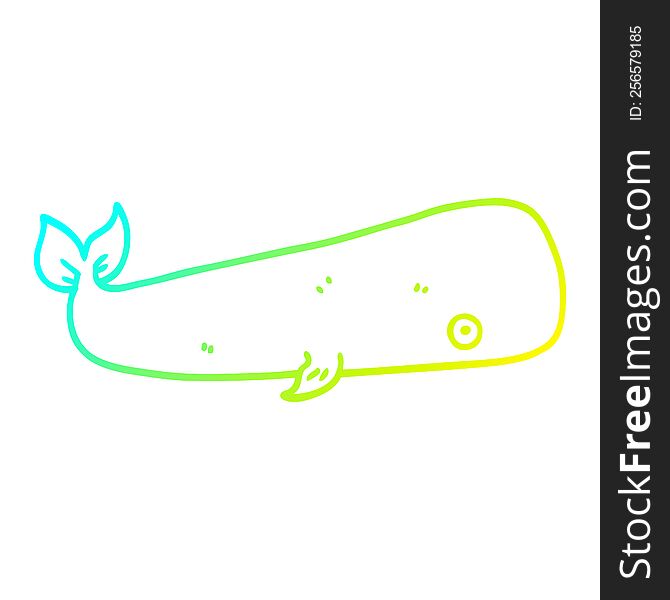 Cold Gradient Line Drawing Cartoon Sea Whale