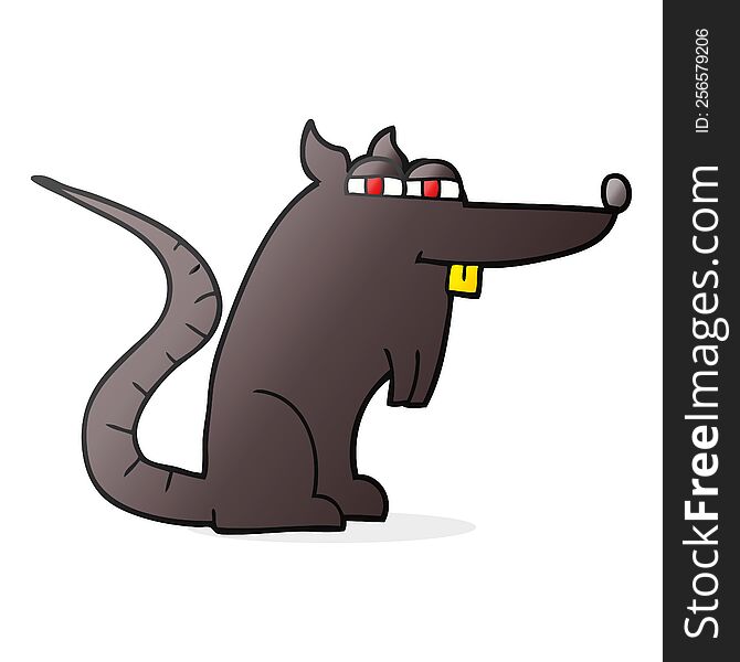 freehand drawn cartoon evil rat