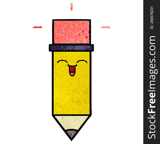 Retro Grunge Texture Cartoon Pencil