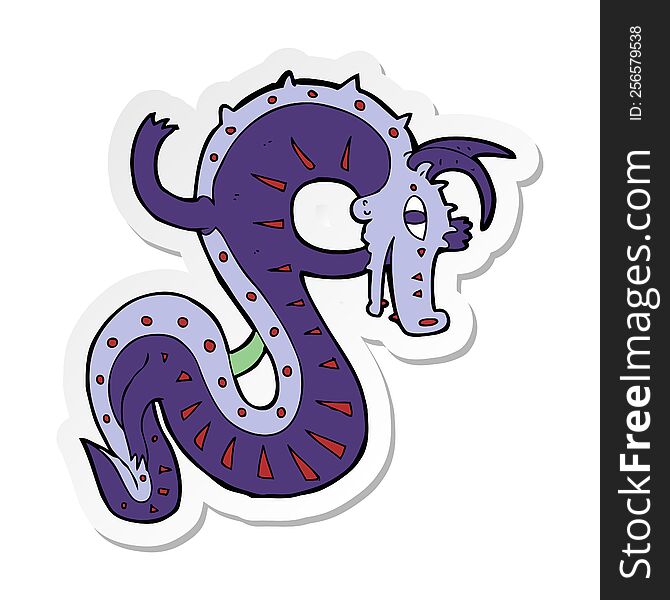 sticker of a saxon dragon cartoon