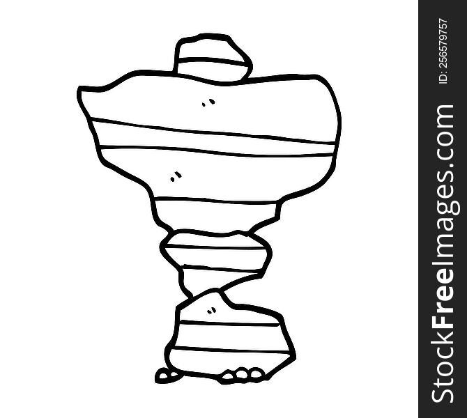 line drawing cartoon of stacked stone