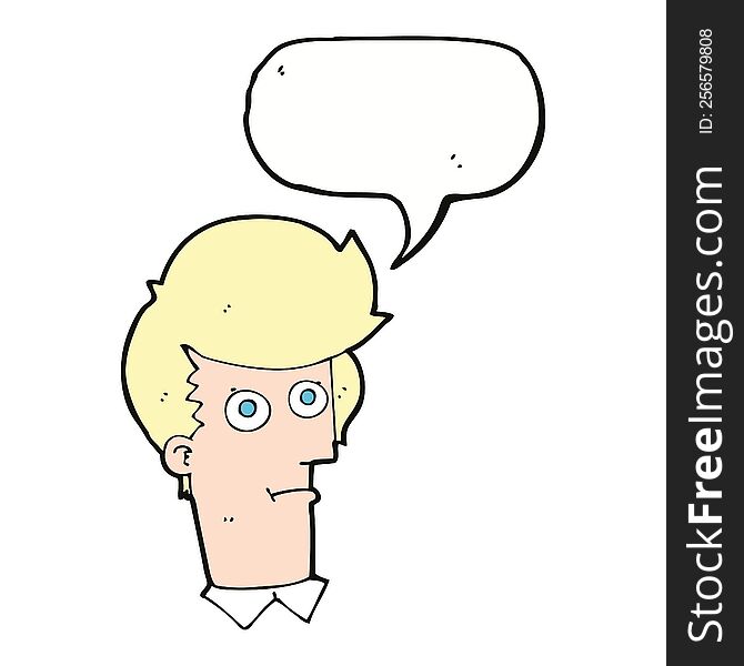 Cartoon Staring Face With Speech Bubble