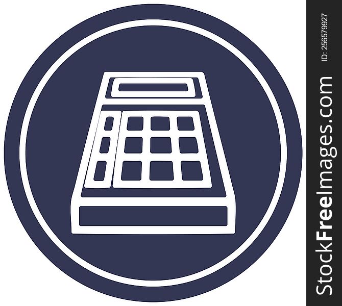 math calculator circular icon symbol