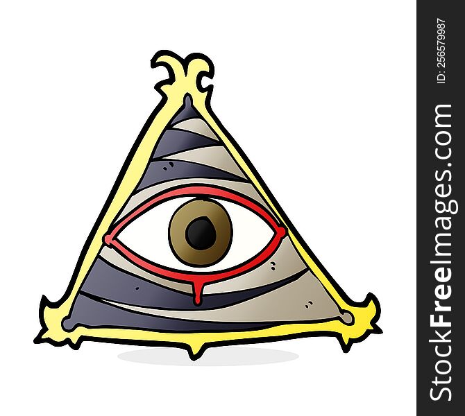 Cartoon Mystic Eye Symbol