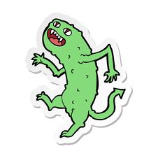 Sticker Of A Cartoon Monster Royalty Free Stock Photography