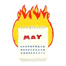 Retro Cartoon Calendar Showing Month Of May Stock Photo