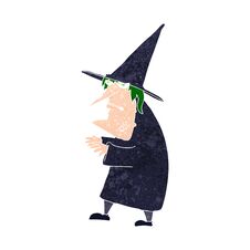 Cartoon Ugly Old Witch Stock Images