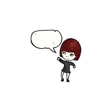 Free Cartoon Goth Girl With Speech Bubble Royalty Free Stock Photos - 256586838