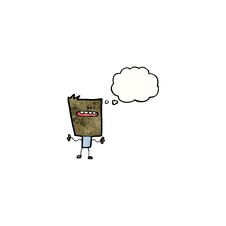 Cartoon Square Head Man Stock Photography