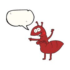 Speech Bubble Cartoon Ant Stock Photography