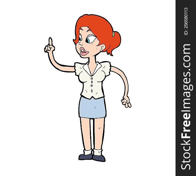 Cartoon Woman With Great Idea