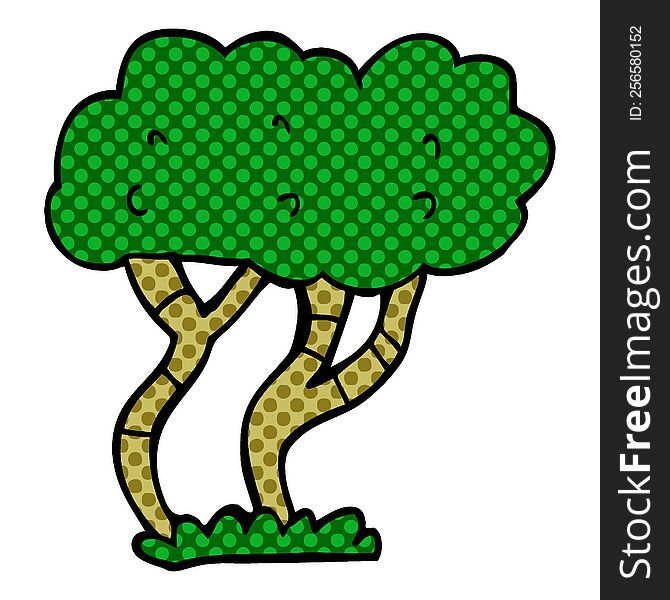 cartoon doodle tree