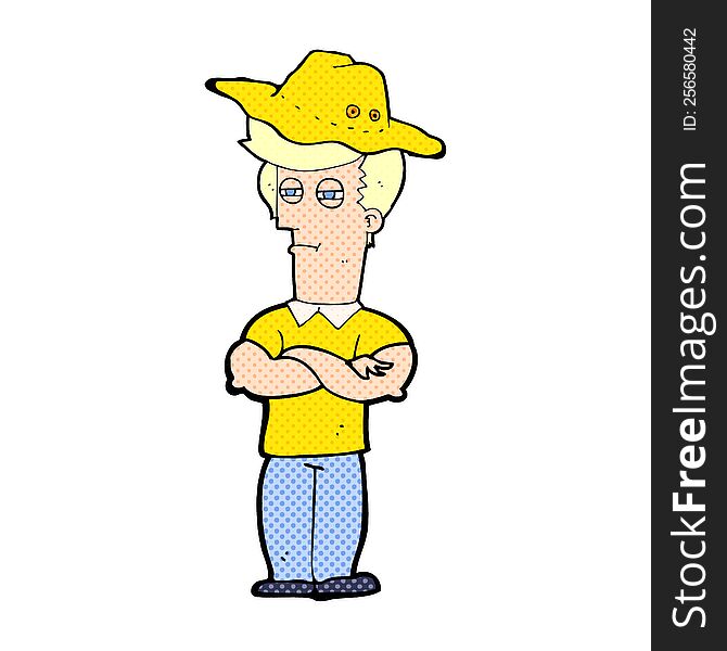 Cartoon Man Wearing Hat