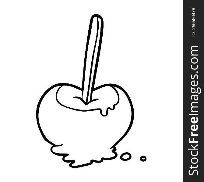 line drawing of a toffee apple. line drawing of a toffee apple