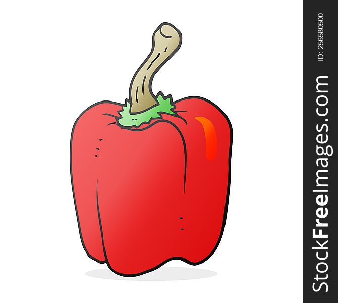 freehand drawn cartoon red pepper