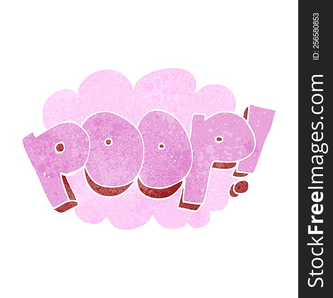 freehand retro cartoon poop! text