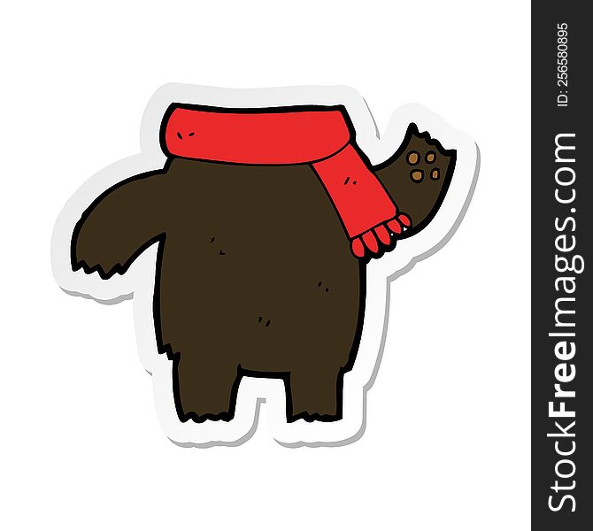 Sticker Of A Cartoon Teddy Bear Body