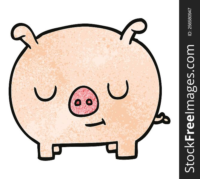 cartoon doodle happy pig