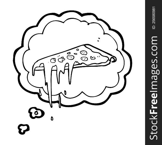 Thought Bubble Cartoon Pizza