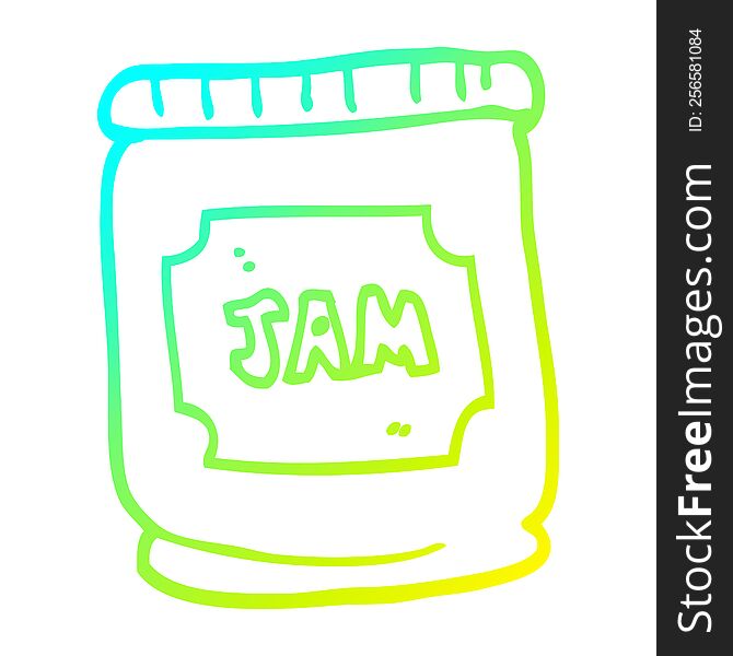 Cold Gradient Line Drawing Cartoon Jam Pot