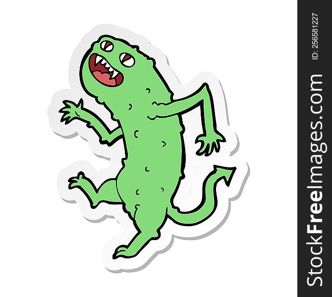 Sticker Of A Cartoon Monster