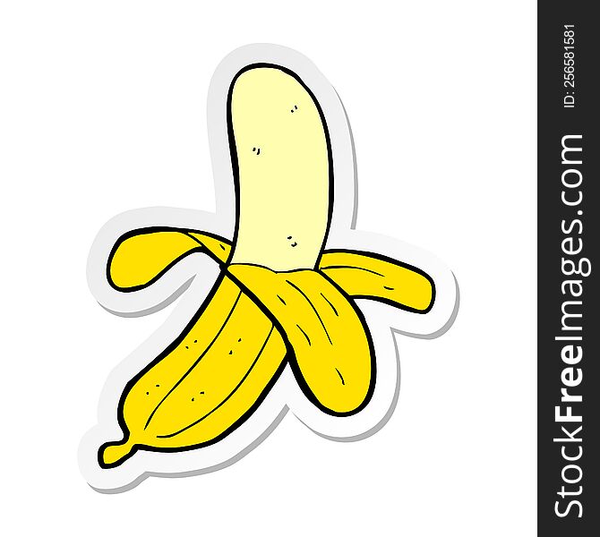 sticker of a cartoon banana