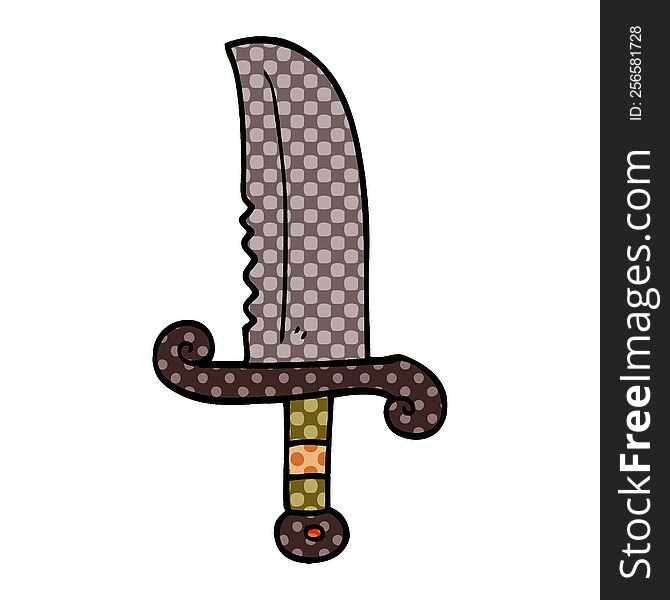 cartoon doodle jeweled sword