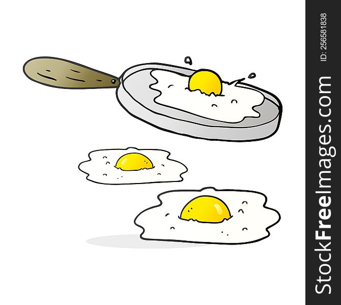 freehand drawn cartoon fried eggs