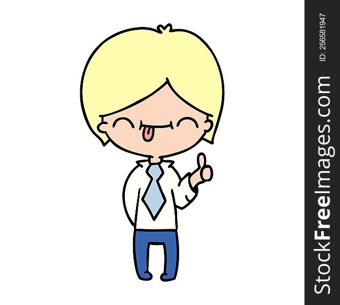 Cartoon Of Boy With Thumb Up