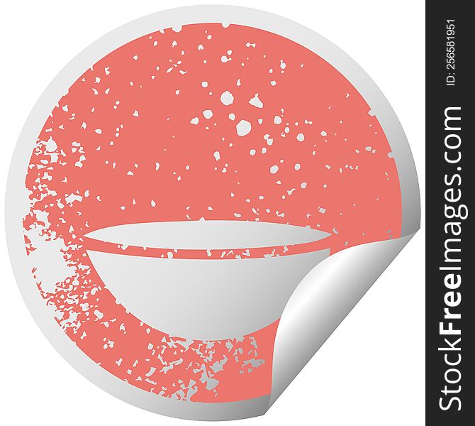 Distressed Circular Peeling Sticker Symbol Hot Soup