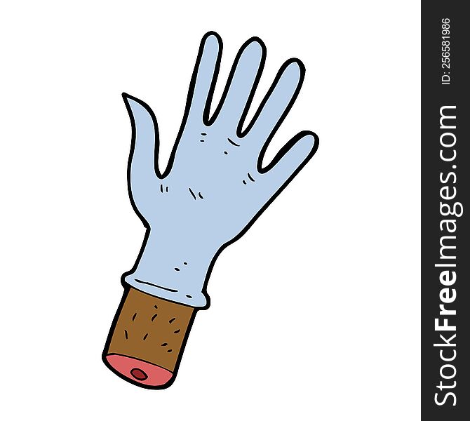 Cartoon Hand With Rubber Glove