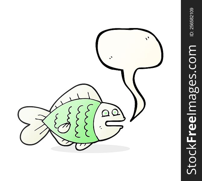 Speech Bubble Cartoon Funny Fish