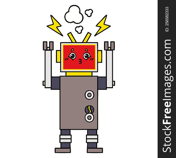 cute cartoon of a robot malfunction