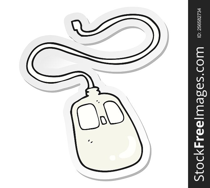 sticker of a cartoon computer mouse
