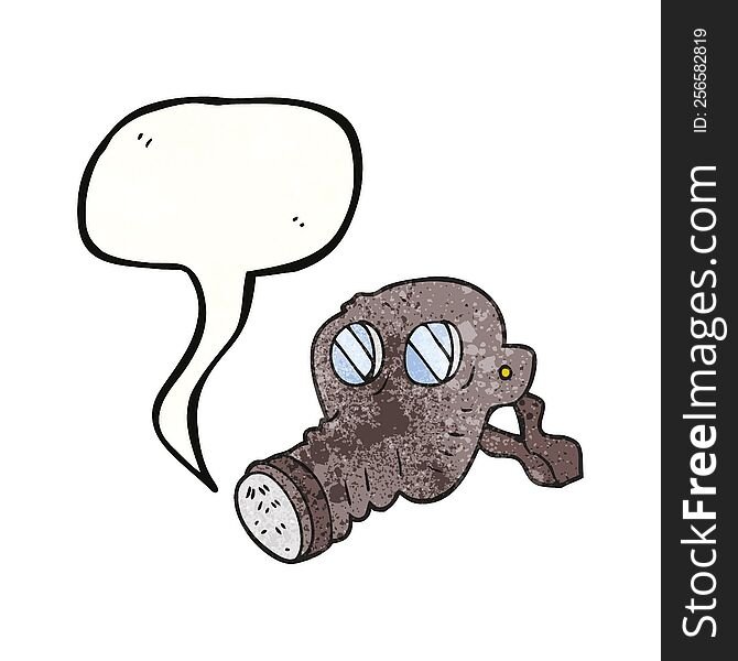 Speech Bubble Textured Cartoon Gas Mask