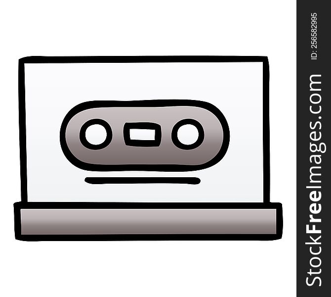 gradient shaded cartoon of a retro cassette