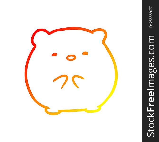 warm gradient line drawing cute polar bear