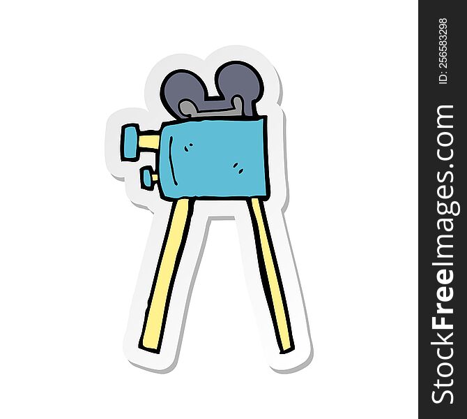 sticker of a cartoon movie camera
