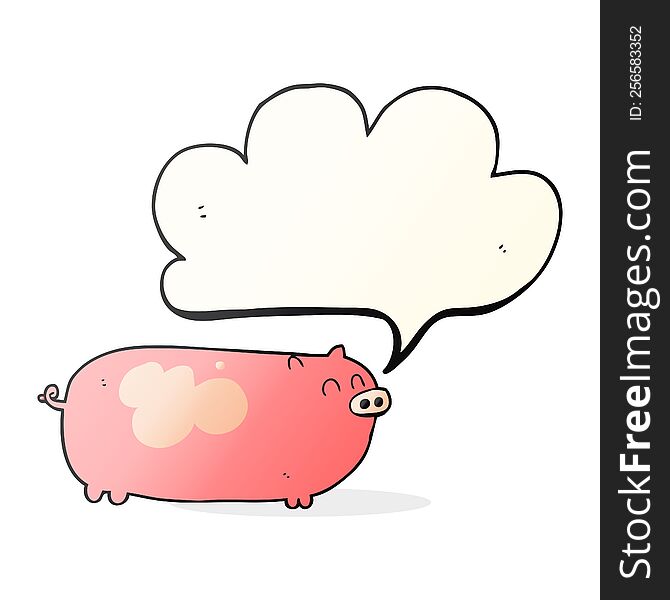 Speech Bubble Cartoon Pig
