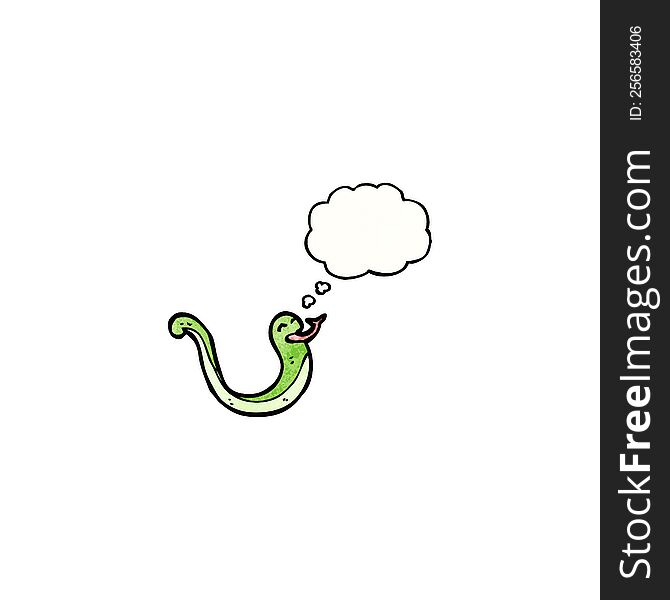 Snake With Thought Bubble Cartoon