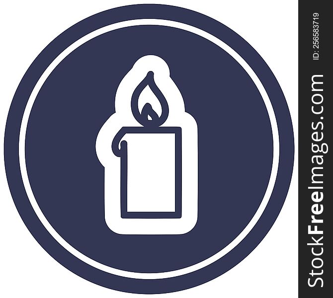 burning candle circular icon symbol