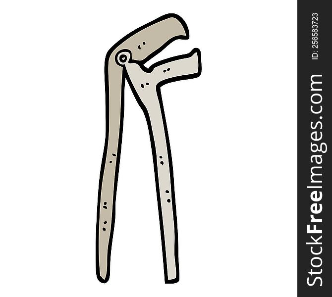 hand drawn doodle style cartoon plumbers wrench