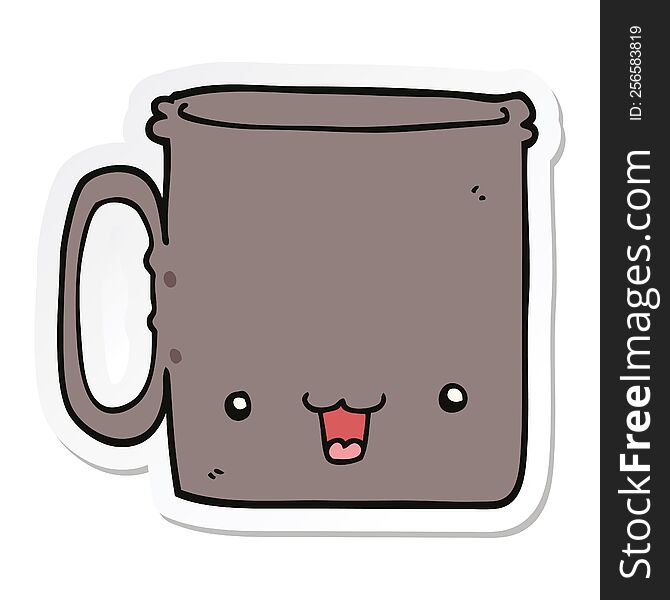 Sticker Of A Cartoon Cup