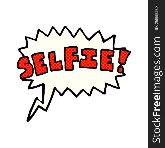 freehand drawn comic book speech bubble cartoon selfie symbol