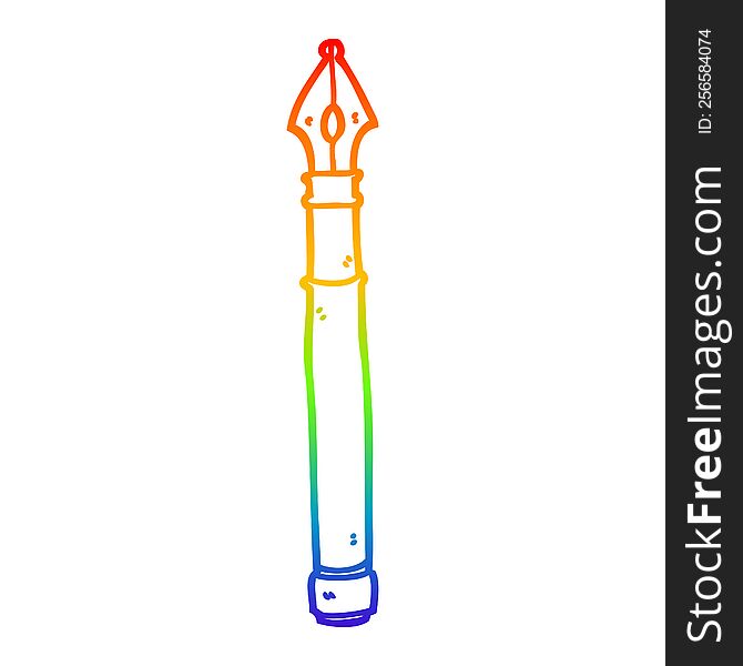 Rainbow Gradient Line Drawing Cartoon Fountain Pen