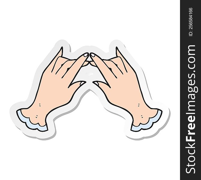 Sticker Of A Cartoon Hands