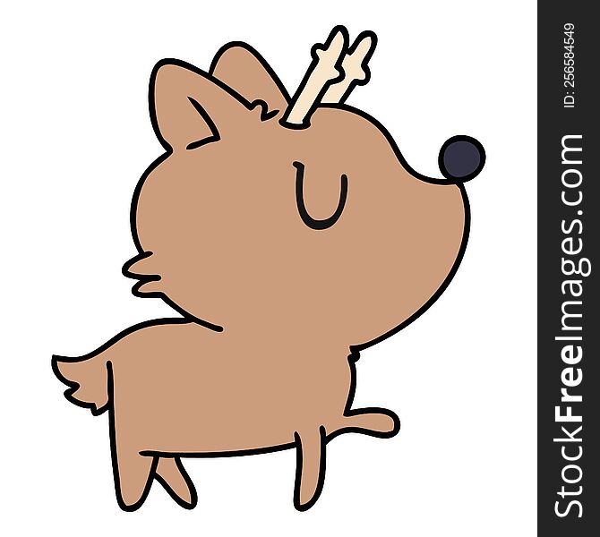 Cartoon Of  Kawaii Cute Deer