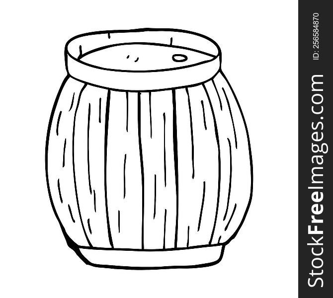 Line Drawing Cartoon Of A Barrel