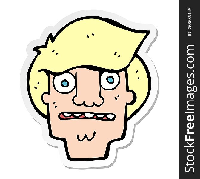 sticker of a cartoon shocked face